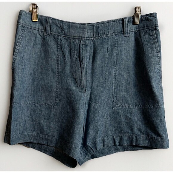 Talbots Linen Blend Shorts Blue 5 1/2 Inch Inseam Women’s 12  - Picture 1 of 10